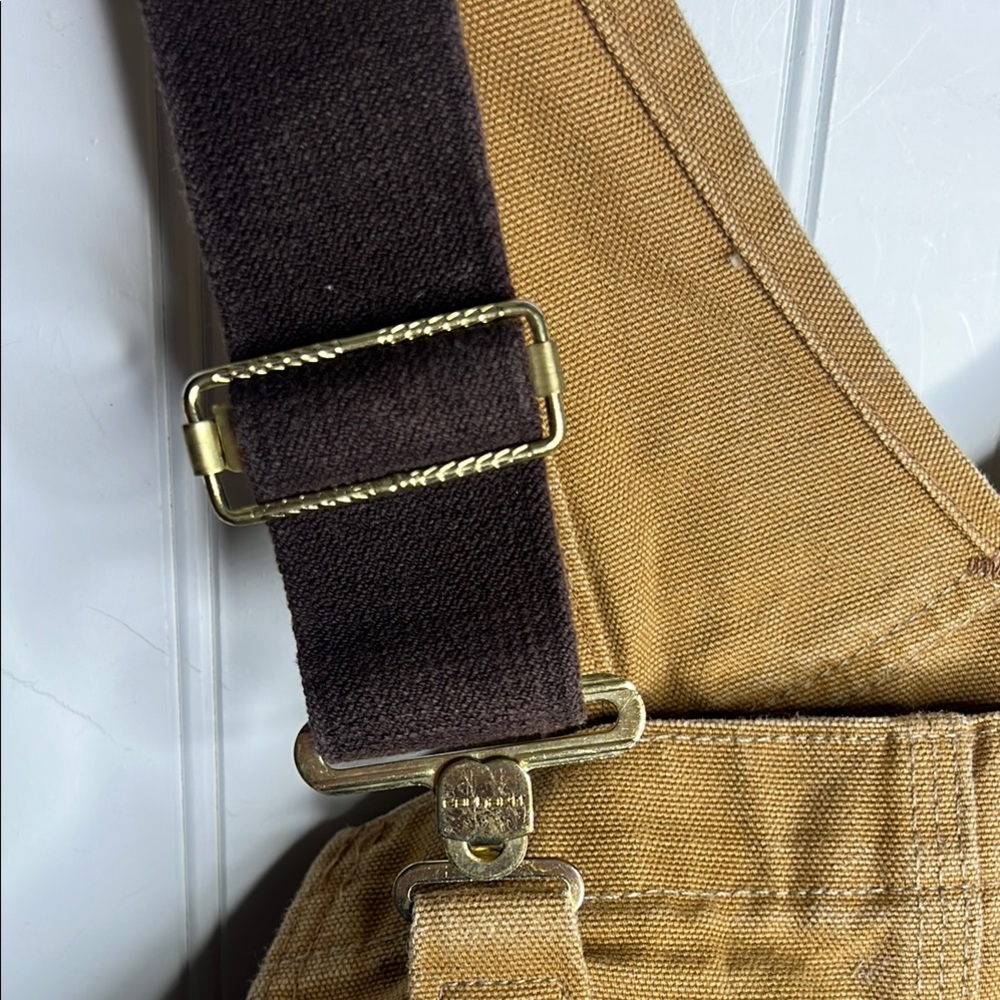 Carhartt R01 Tan Bib Overalls Size 37”X27.5” - Picture 7 of 11